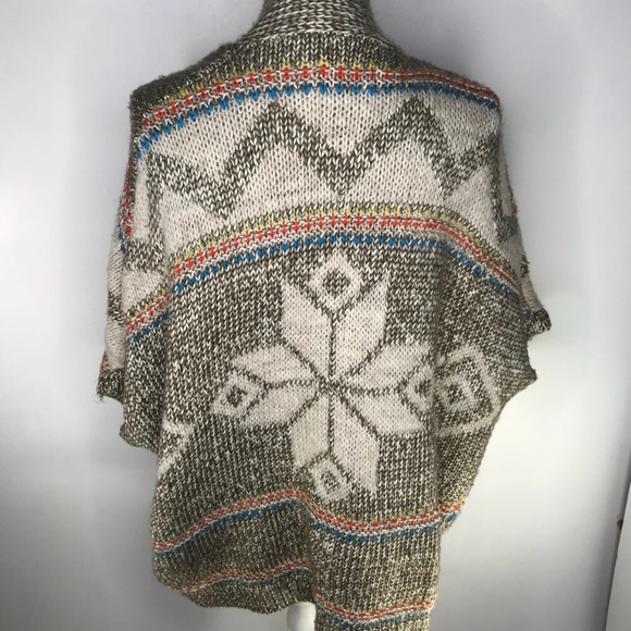 AE Southwest Boho Alpaca Wool Acrylic Cardigan - Picture 3 of 4